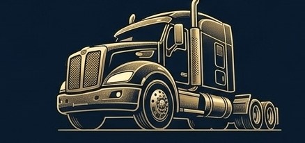 Illustration of a heavy-duty sleeper-cab tractor