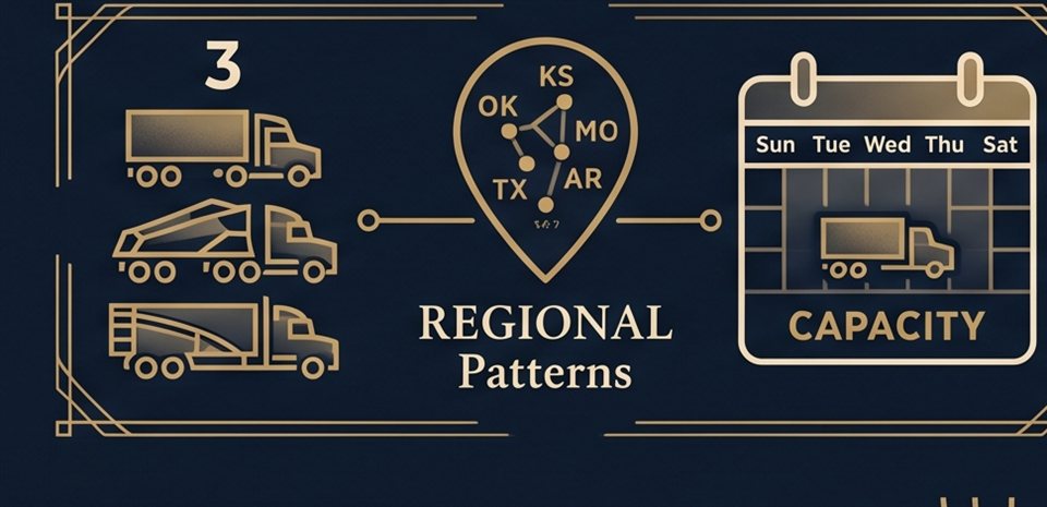Regional lane patterns and weekly capacity at a glance